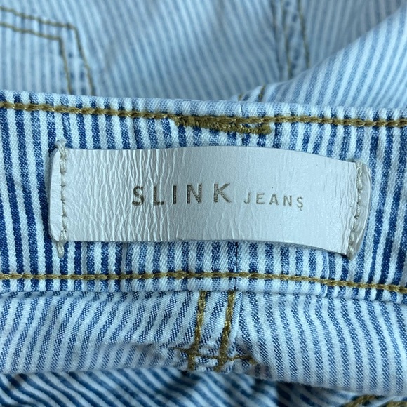 Slink jeans denim stripes 7 inch inseam jean shorts curvy size 16 - Picture 3 of 9